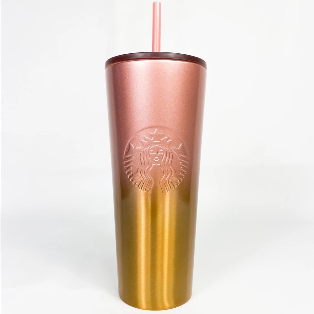 ❌SOLD❌Starbucks 2020 Fall Ombre Rose Gold Tumbler
